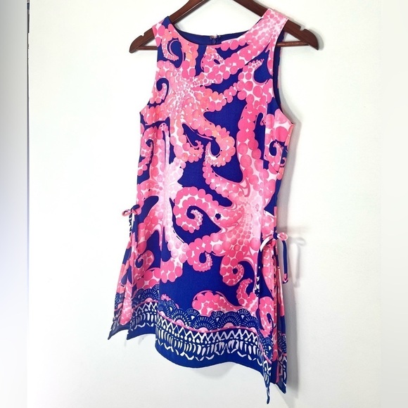 Lilly Pulitzer Donna Romper in Rare Ikat Blue M’ocean Octopus Print Size 0 - Picture 3 of 11